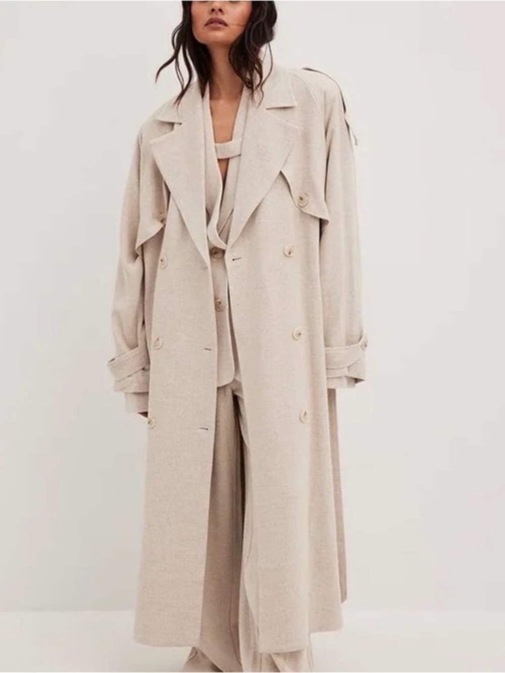 NA-KD Linen Blend Trench Coat 34 (6)